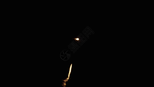 卫星火箭金色粒子烟花爆炸动画GIF高清图片