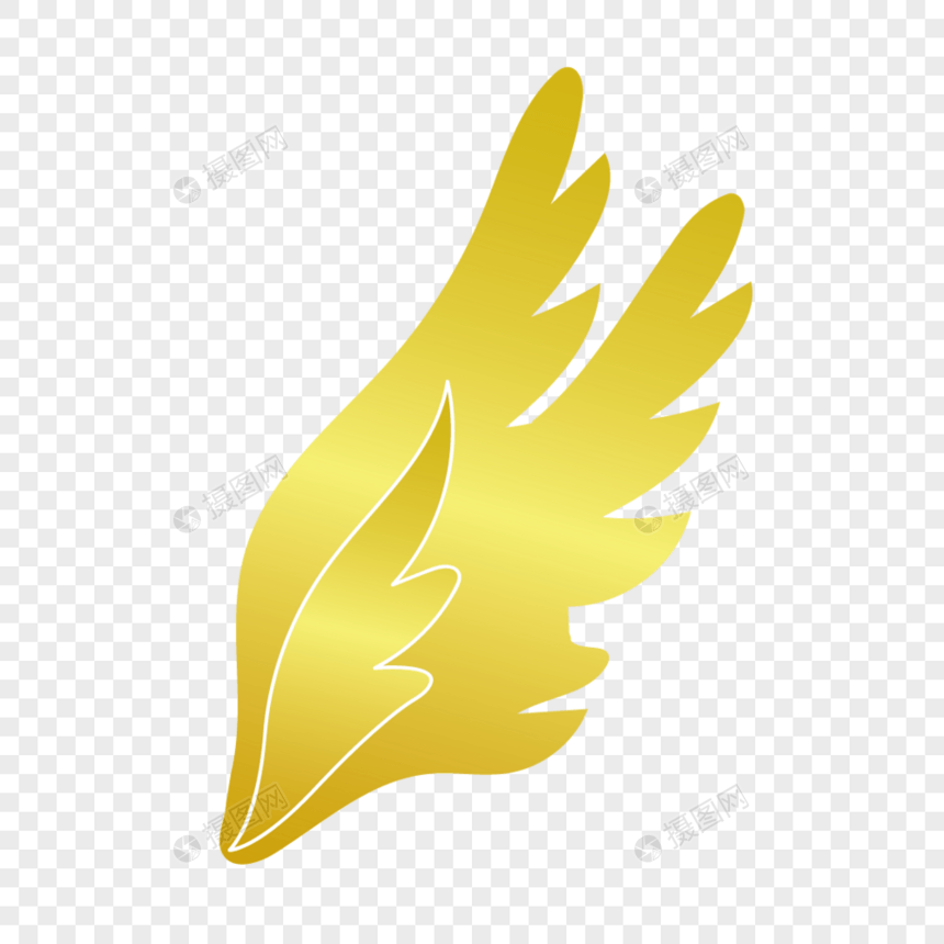 金色标签翅膀装饰图片