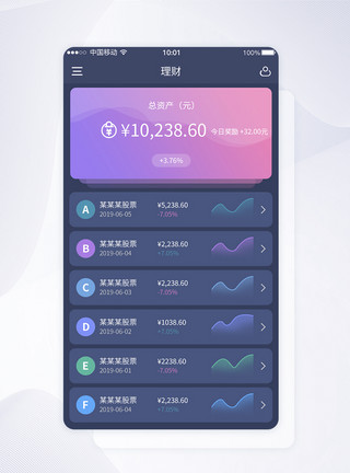 大类资产UI设计理财APP界面设计模板