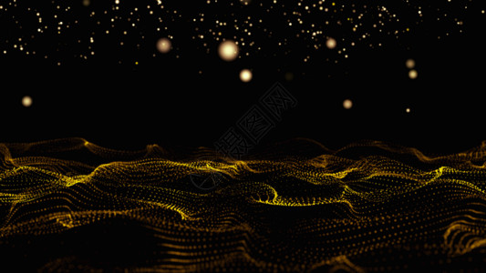 光线四射粒子波浪海平面动画GIF高清图片