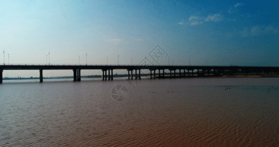 海边大桥黄河大桥航拍GIF高清图片