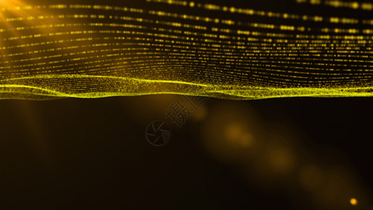 黄色环状点光粒子光线动画GIF高清图片