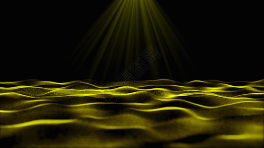 黄背景加素材粒子光线海平面动画GIF高清图片
