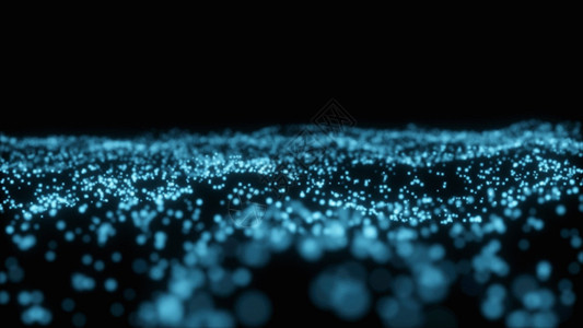 蓝色光感气泡粒子山脉动画GIF高清图片