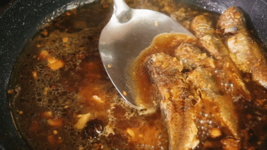 美食素材鱼油炸小黄鱼GIF高清图片