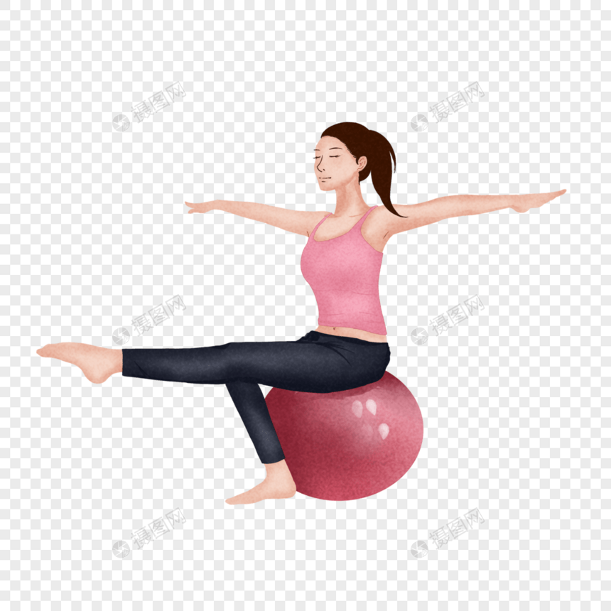 瑜伽健身的少女图片