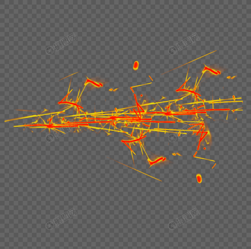 红色曲线火花效果图片