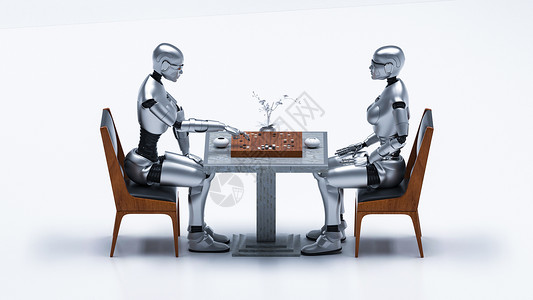 下棋的人创意人工智能下棋场景设计图片