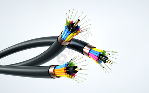 杂乱电线3d光纤海报背景设计图片