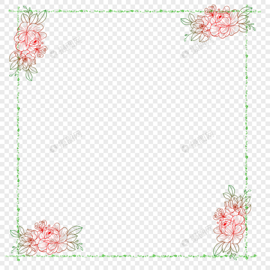 鲜花边框图片