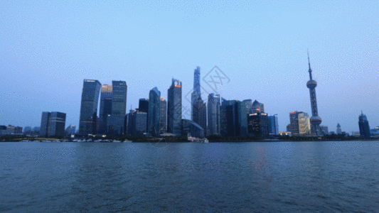 上海北外滩夜景延时视频GIF图片