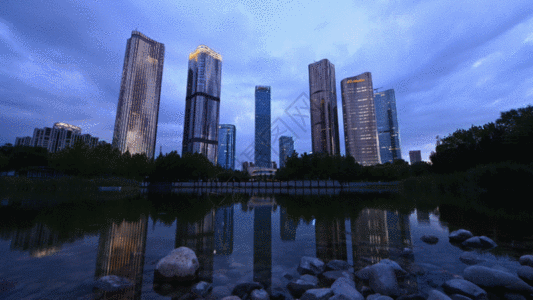 北京望京CBD夜晚全景延时GIF图片