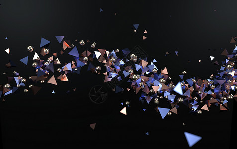 金色几何球体3d粒子背景设计图片