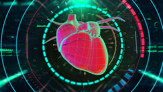 创意心脏心脏表面投影高清图片
