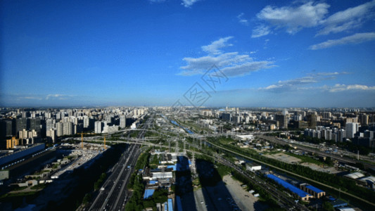 北京的桥北京四惠桥延时摄影GIF高清图片