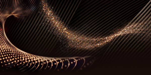 螺旋粒子黑金背景设计图片
