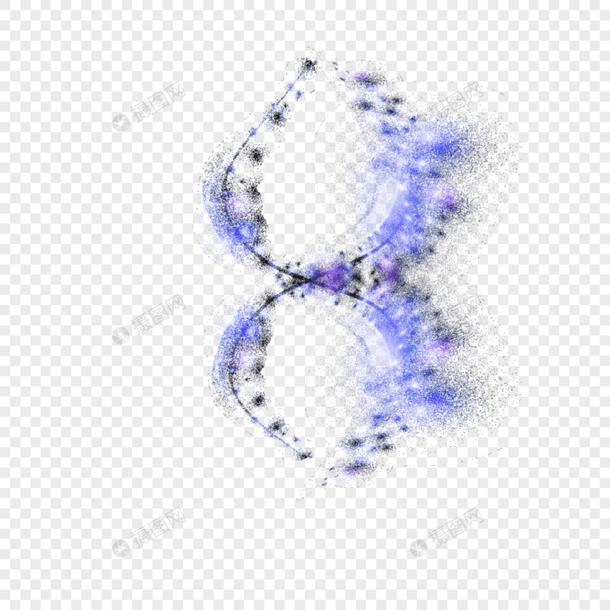 紫色对称粉末光晕效果元素图片