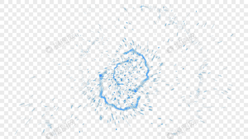 蓝色放射星点光效效果图片