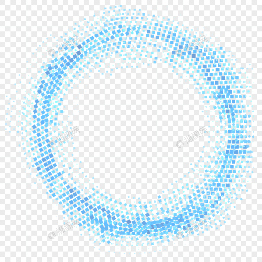 蓝色圆环星点效果元素图片