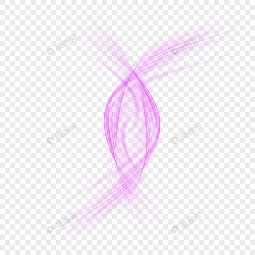 紫色渐变曲线效果元素图片