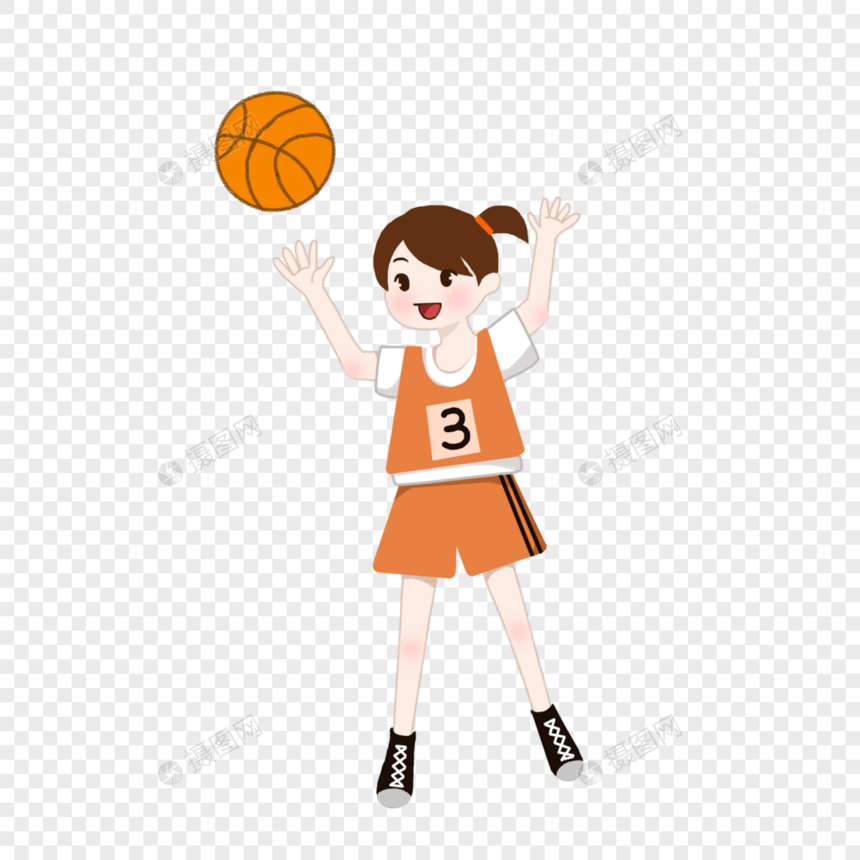 卡通篮球人物女孩图片