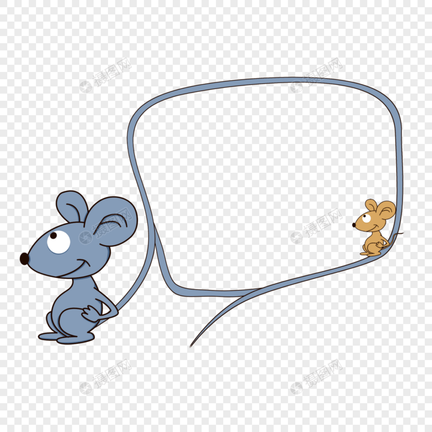边框卡通小老鼠标题框图片