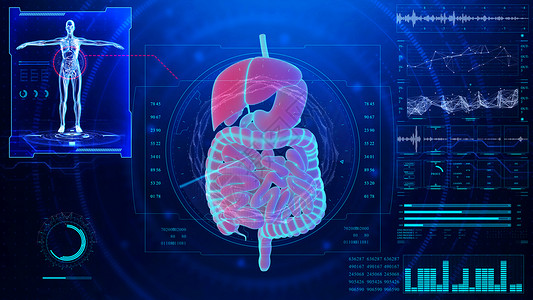 三维立体分析消化系统分析场景设计图片