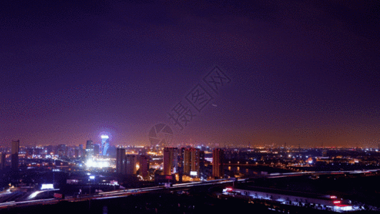 夜景城市交通延时GIF图片