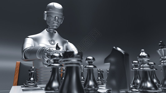 机器人下棋人工智能下棋场景设计图片