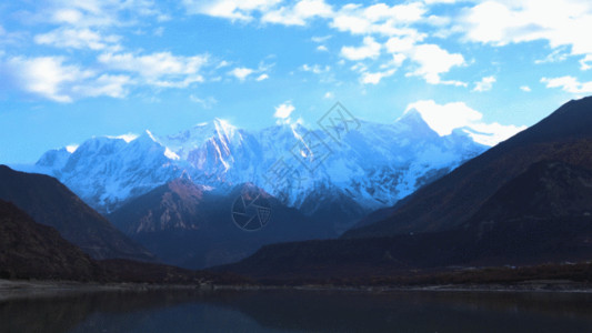 景观湖西藏青藏高原 GIF高清图片