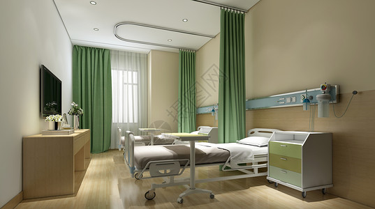 医院休息室3d医院病房设计图片