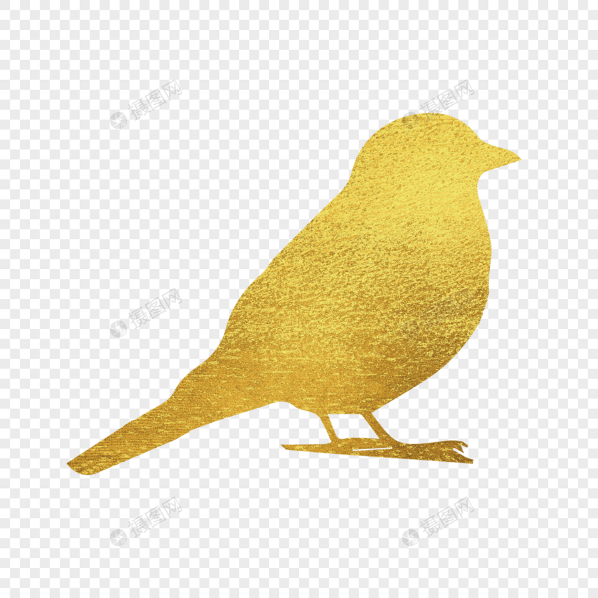 金色鸟儿剪纸图片
