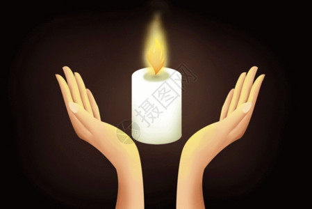 地震祈福公益宣传海报祈祷蜡烛GIF高清图片