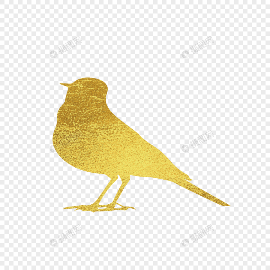 金色鸟儿剪纸图片
