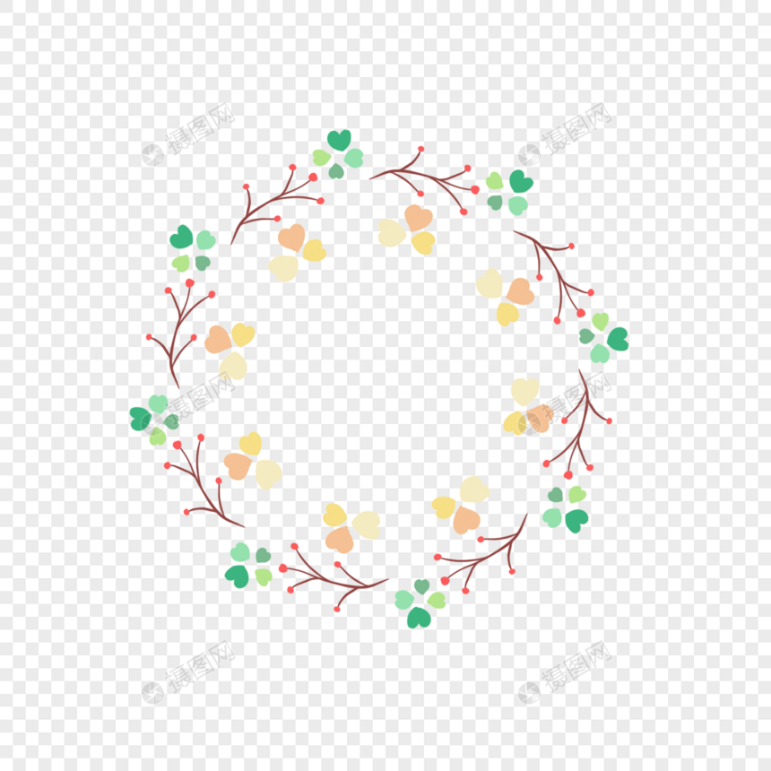 手绘花环图片