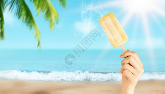 雪糕冰棒夏日背景设计图片