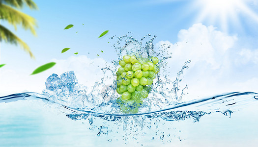 水葡萄夏季背景设计图片