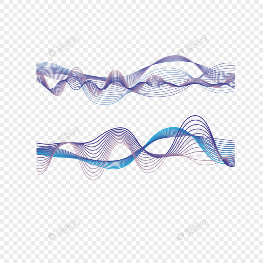 科技感渐变光波声波韵律元素图片