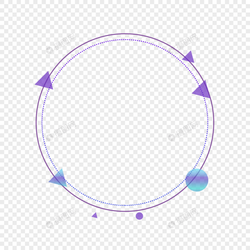 紫色科技圆形边框图片