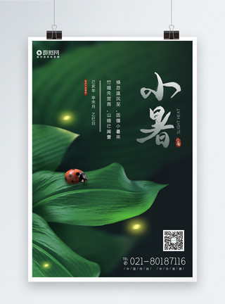 七月诗词中国风小暑二十四节气海报模板