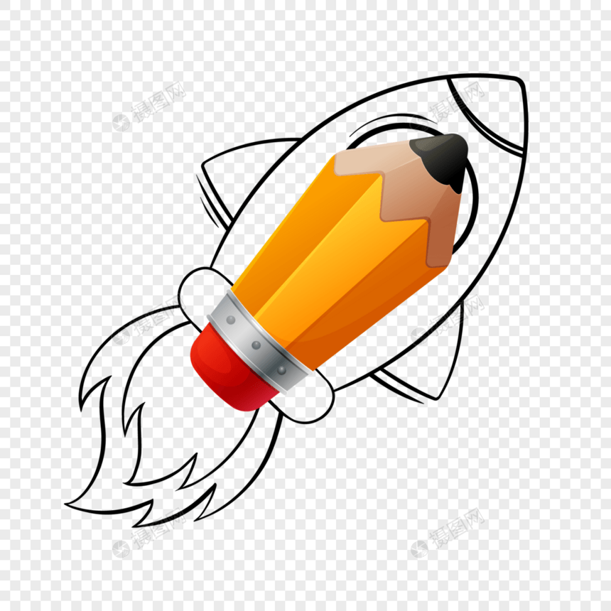 火箭铅笔组合图片