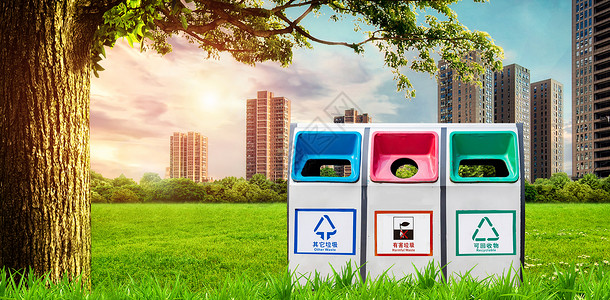 塑料回收垃圾分类设计图片