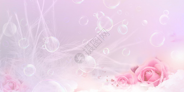 浪漫泡泡袖花朵气泡背景设计图片