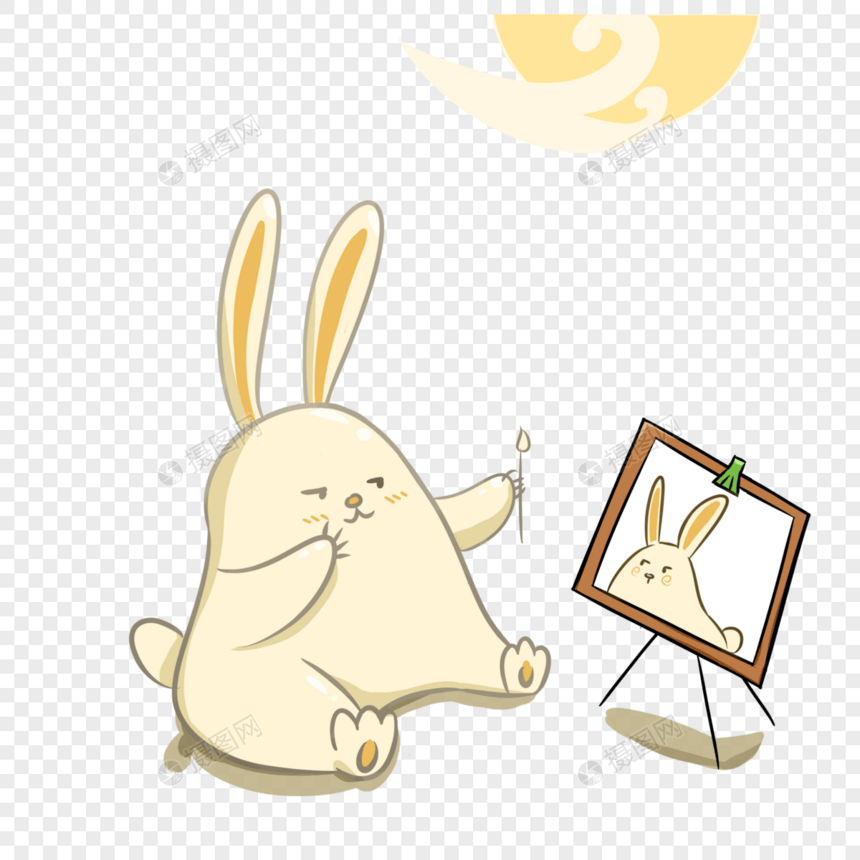 兔子画画图片