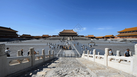古代风格素材北京故宫内景延时GIF高清图片