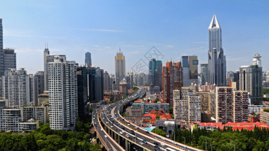 南北干货上海南北高架交通延时GIF高清图片