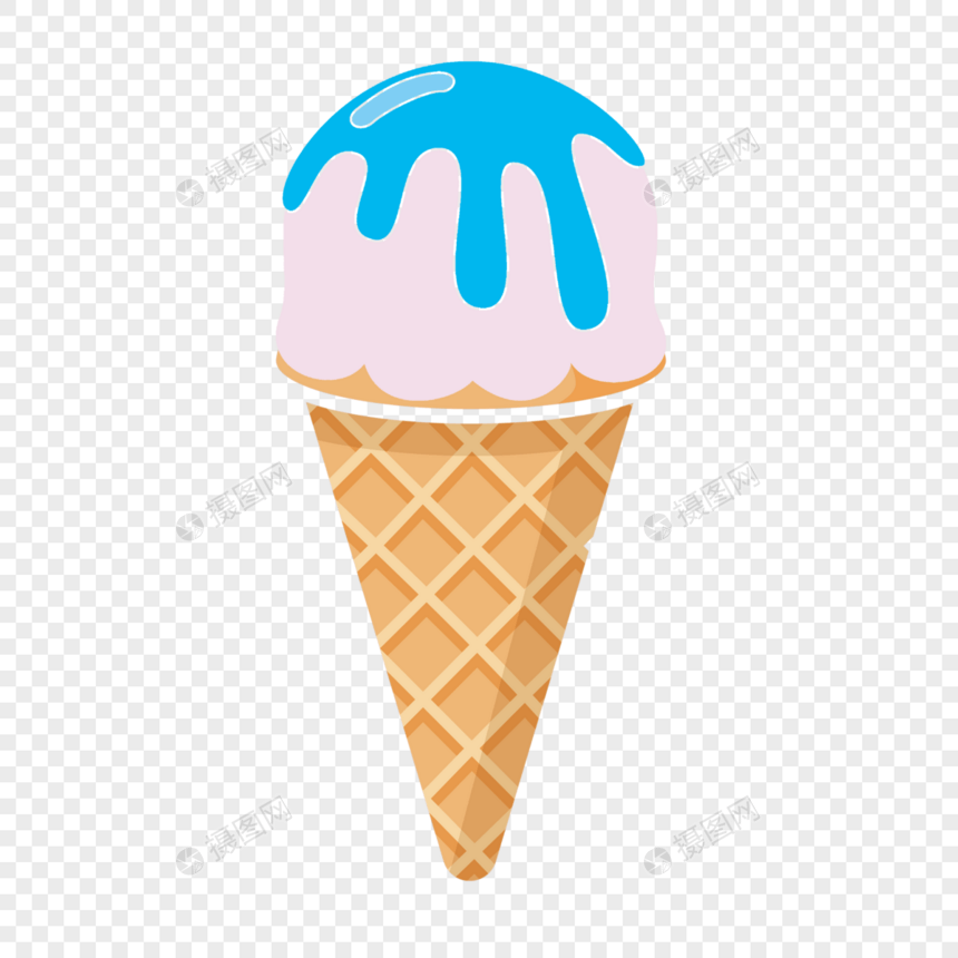 卡通手绘夏季冰淇淋甜筒美味图片