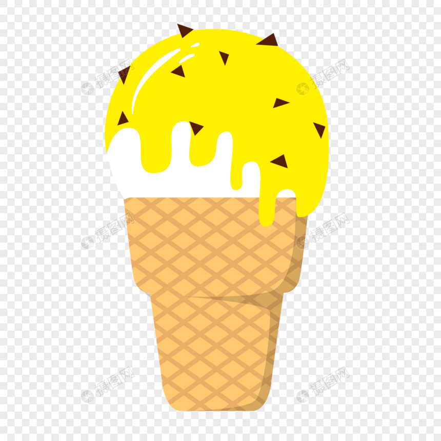 卡通手绘夏季冰凉可口冰淇淋甜筒图片