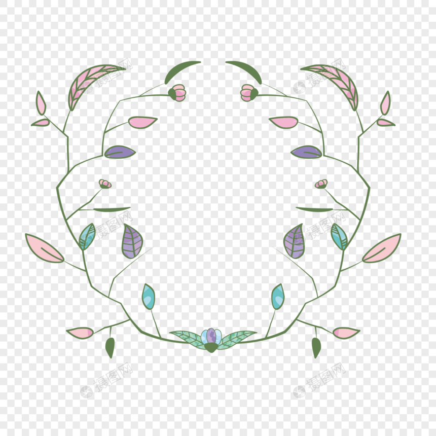 植物花环边框图片