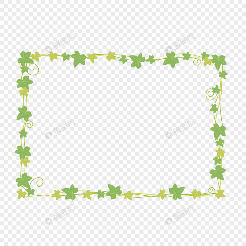绿叶矩形藤蔓边框图片